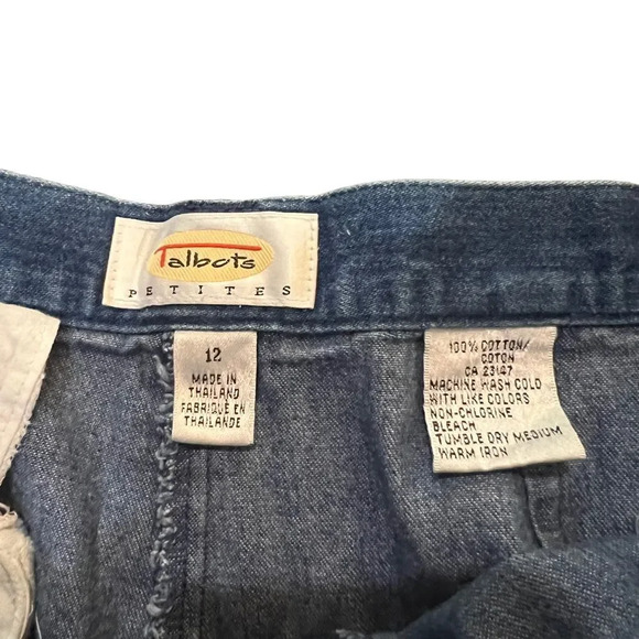 Vintage Talbots 100% Cotton Jean Shorts Size 12 - Picture 2 of 3